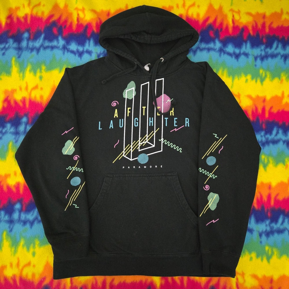 Paramore After Laughter Black Graphic Hoodie Band Tour Sweatshirt Medium